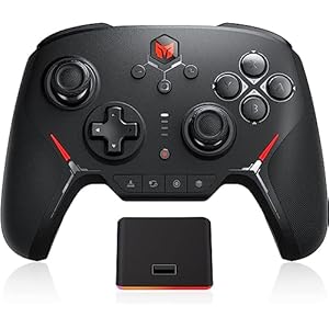 PC Gaming Controller, Wireless Controller with Custom Buttons, 6-Axis Gyro, Dual Shock, Macro, Turbo, Bluetooth Game Controller for Windows 10/Android/iOS/PC