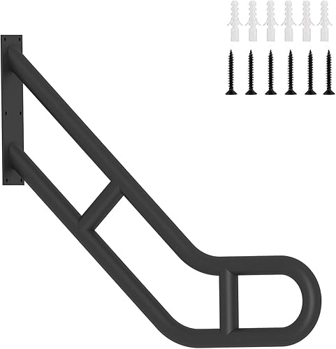 Pasamanos en forma de U de 25 pulgadas para exteriores de 1 a 3 escalones, barandilla de montaje en pared negra doblada mejorada para interiores, disponible en Yaxa Venezuela