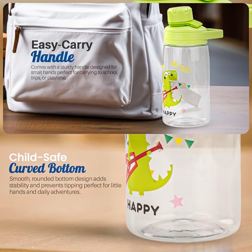 Image of BAYBEE Joy Baby Sipper Water Bottle for Kids | Spill-Proof & BPA Free Safe Sippy Water Bottle 480ml for Kids 6+ Months | Drinking Training Sipper Bottle for School Kids & Toddlers, Boys Girls (Green)