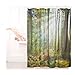 Produktbild Relaxdays Duschvorhang Wald Landschaft, Naturmotiv, Polyester, waschbar, Anti-Schimmel, Badewannenvorhang 180x180, grün