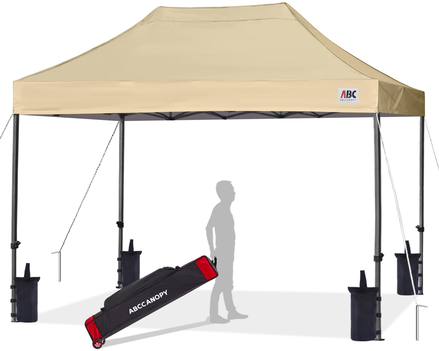 ABCCANOPY Patio Pop Up Canopy Tent 10x15 Commercial-Series (Beige)