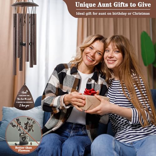 Image of Aunt Gifts from Niece Nephew, 32 inch Bronze Wind Chimes for Aunt Birthday Gifts, Christmas Thanksgiving