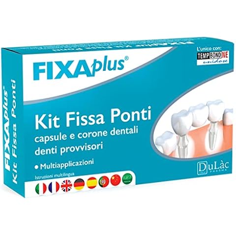 Dental Bridge Repair and Crown Repair Kit with Temporary Dental Cement Medical Device TempBond NE, Multi-Application, Fast Fixing - Tooth Cement for Dental Bridges, Crowns, Teeth Implants - Dulàc Cover