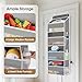 SpaceHacks 1 Pack Over The Door Organizer, Hanging Storage Organizer with Clear Window, 40lb Ultra Sturdy Large Capacity Room Organizer for Pantry Laundry Bathroom Nursery Closet Baby Essential (Grey)