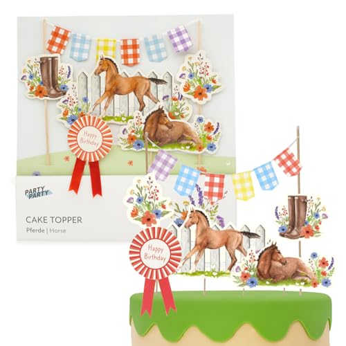 32 Stück Pferde Cupcake Toppers – Aus Papier, Für Pferderennen-Party, Geburtstag, Hochzeit & Babyparty