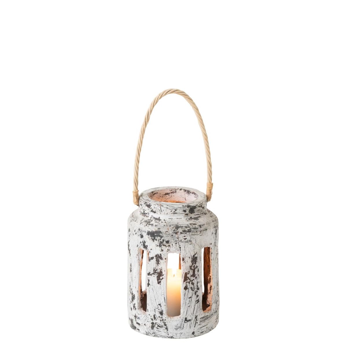 Lanterne en Terre Cuite "Ruby" 34cm Noir & Blanc