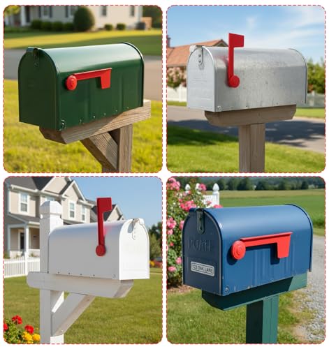 Mailbox Flag, Red Flag for Mailbox Replacement, Tool-Free Assembly (Red) - Thumbnail 6