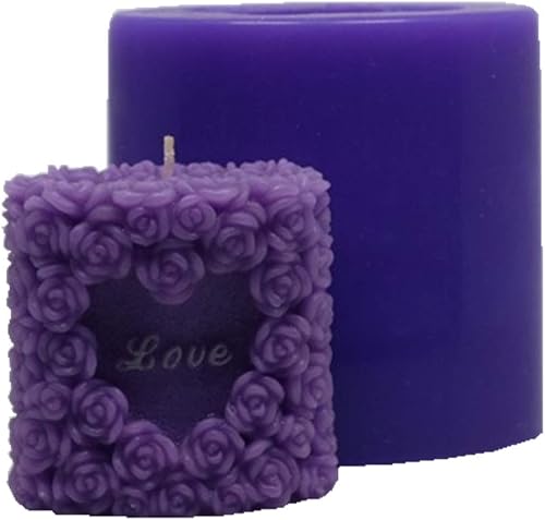 Miniatura 7 de Great Mold Moldes grandes para hacer velas cilíndricas de rosas para velas, moldes de velas 3D para arte, boda, velas