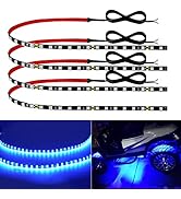 Car Led Strip Lights 24" Connectable Blue Led Light Strips for Cars Interior Lights Boat Marine G...