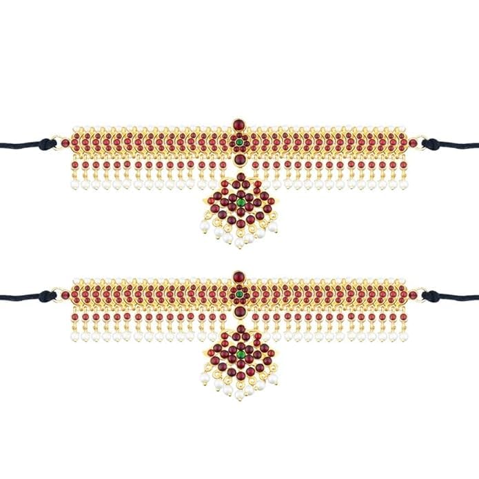 Traditional Bharatanatyam Jewelry Hand Vanki Simple Temple Kemp Red Stone Jewelry Classical Dance Used For Kuchipudi Dance Performance And Wedding Events .(KB:00216)-image-40
