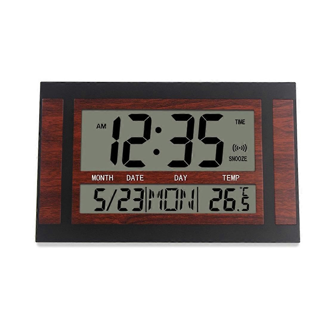 JOYHAPPST Digital Wall Clock LCD Large Number Time Temperature Calendar Alarm Table Desk Clock Modern Design