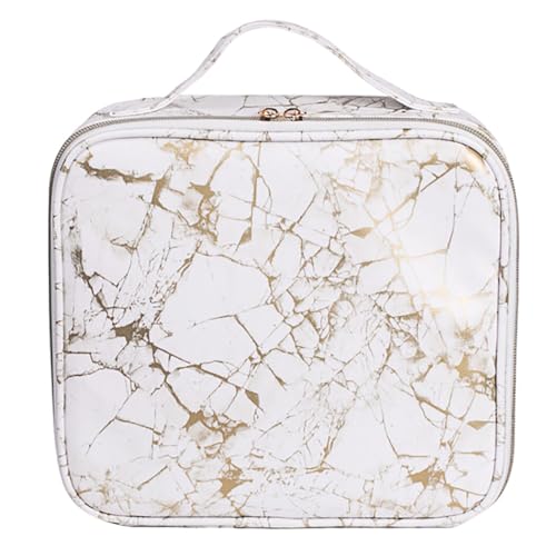 Beauty case da viaggio in elegante design marmorizzato bianco Taglia unica