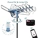 Updated!150 Miles-Amplified Outdoor TV Antenna-4K/1080p High Reception+60FT RG6 Cable-360°Strong Motor Rotation Wireless Remote- Snap On Installation+2TV Function