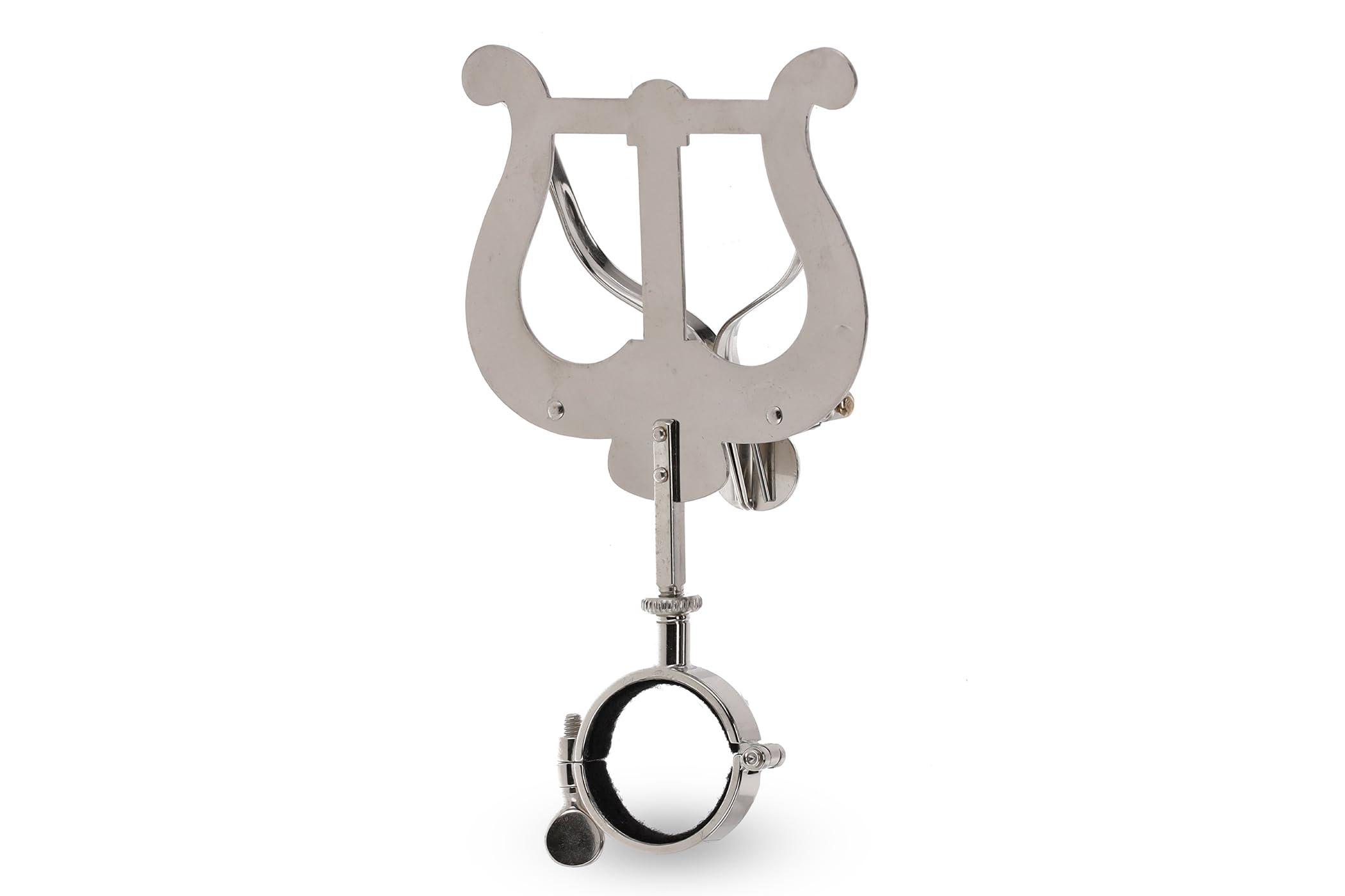 GEWA Porta spartiti da marcia Eb-Clarinetto - Nichelato - Grande Lira - 2 Pulsanti - Diametro anello 30mm
