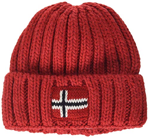 Napapijri Hat baby or girl with back and pon pon article N0YKCN K SEMIURY 3 made in italy, RA3 High risk red, Size 22