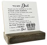 To My Dad Wood Plaque Gift, You Are The Best Dad in the World, You Are My Hero, Plaque with Wooden Stand, Wood Sign Plaque Gift, Ideas Gift for Dad, Best Dad Ever, Birthday Christmas Father's Day Gift