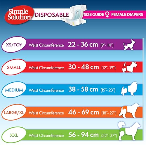 Einfache Lösung Wegwerf-Hundewindeln für Hündinnen | Super saugfähige, auslaufsichere Passform | Nässeindikator 12er Pack