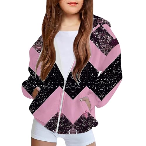 Zipper Up Hoodies for Girls and Boys Color Block Long Sleeve Outwear Loose Fits Children Fall Jacket 4-12 Years2