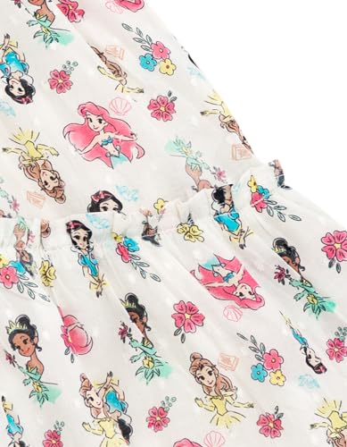 Disney Princess Big Girls' Sleeveless Ruffle Tiered Allover Print Sundress Tusk 8 - image 7