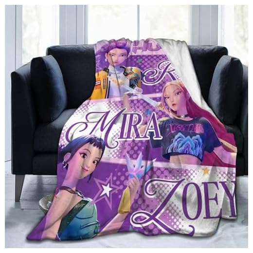 Korean Pop Demon Hunter Blanket Soft Cozy Fleece K-Pop Lovers Throw Blanket Plush Fuzzy Flannel Cartoon Blankets and Throws for Kids Boys Girls Adults Gifts (Cartoon - 1,60"x50")