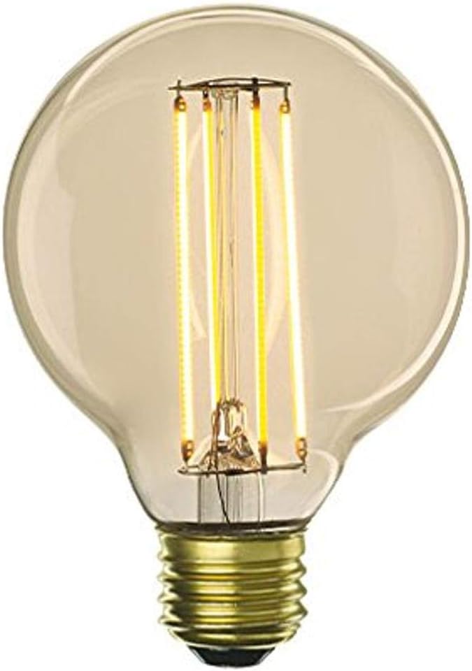 Bulbrite LED Filaments, 2.5 Watt, 25 Watt Equivalent, Dimmable, G16, E12 Candelabra Screw Base, 2100K (Amber Light) Light Bulb, Antique, (Pacl of 3)