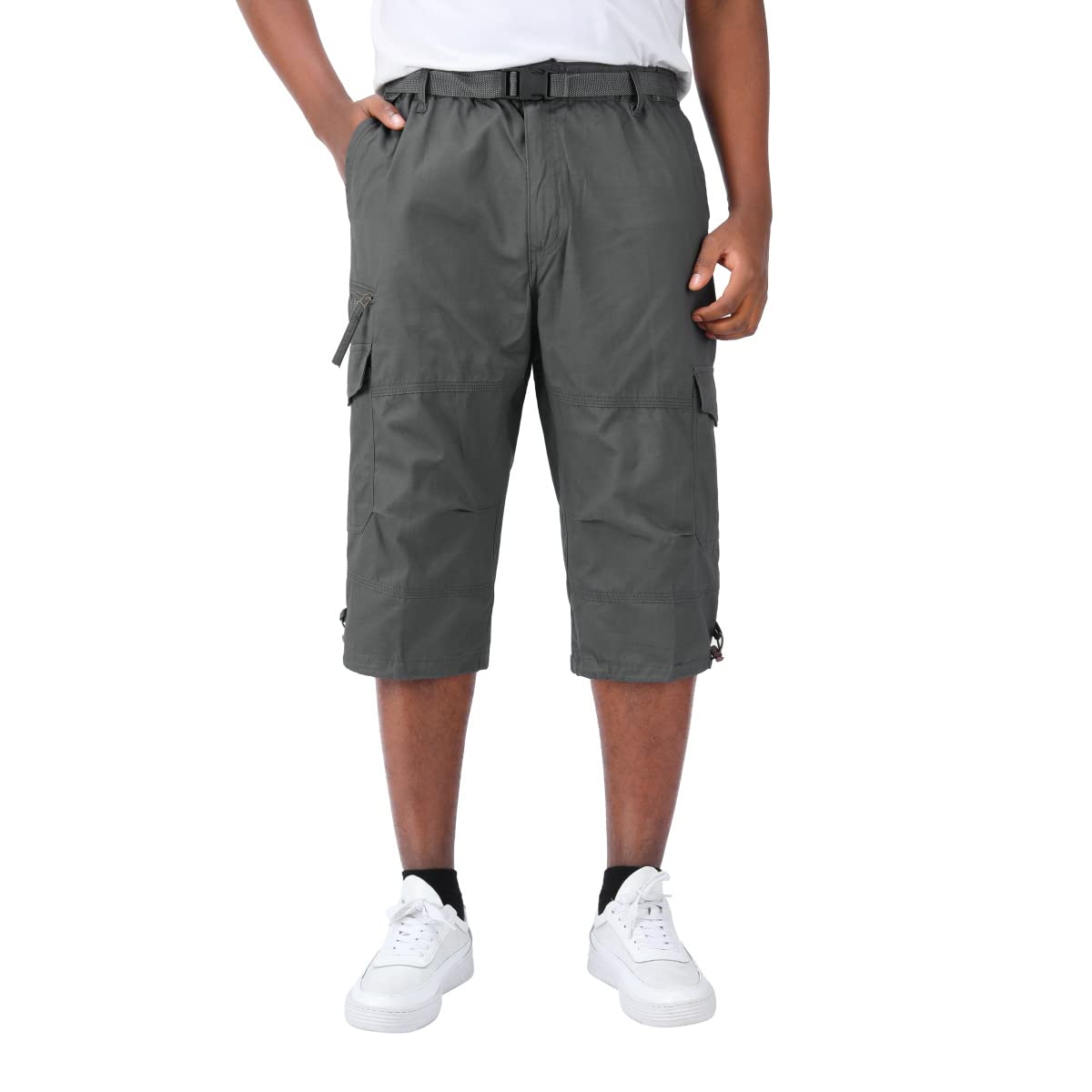 Allthemen Pantaloni Cargo Estivi 3/4 da Uomo Pants da Lavoro Casual in Cotone con Multitasche Pantaloncini per Il Tempo Libero Sport