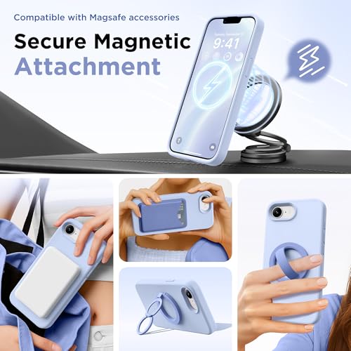 Image of GolbinBox Magnetic for iPhone 17e /16e Case, Silicone Cover, Cyan Purple