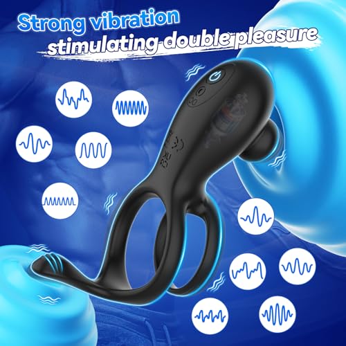 Image of Vibrating Cock Ring for Couples,Dual Penis Ring Vibrator with Octopus Design Cockring Clitoral Stimulator,10 Vibrations,Mens Penisring Perineum Vibrator for Stronger Erection & Enhanced Pleasure