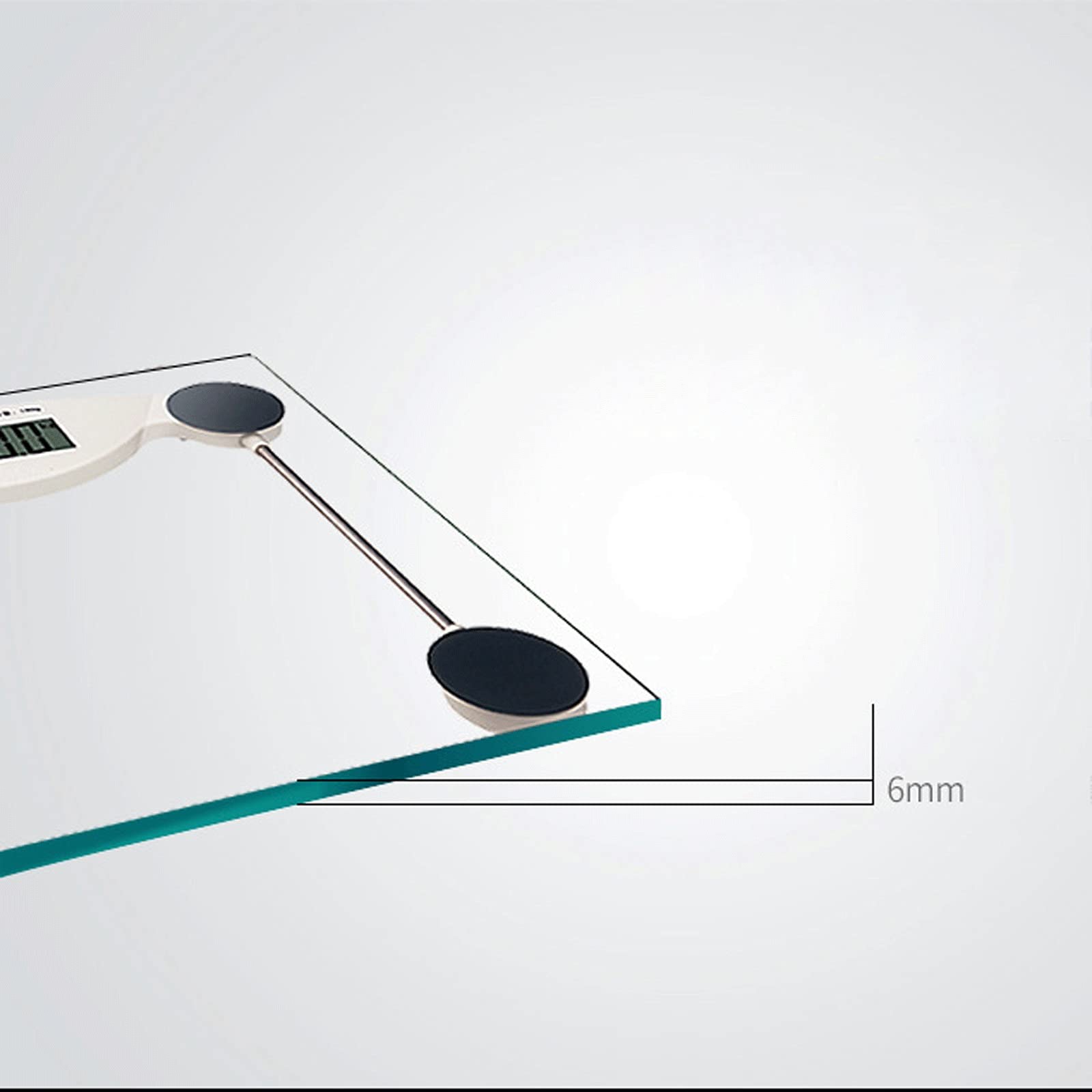 JINGYAN Básculas de baño digitales báscula de baño de peso corporal digital, retroiluminación LCD grande, medidas de alta precisión, vidrio templado de 6 mm