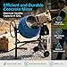 TABU 4.5 Cu.Ft. Electric Cement Mixer, 1/2HP Portable Concrete Mixer, Mortar Mixing for Seeds/Stucco, Freestanding Cement Mixing Tools with Wheels for Stucco, Blue