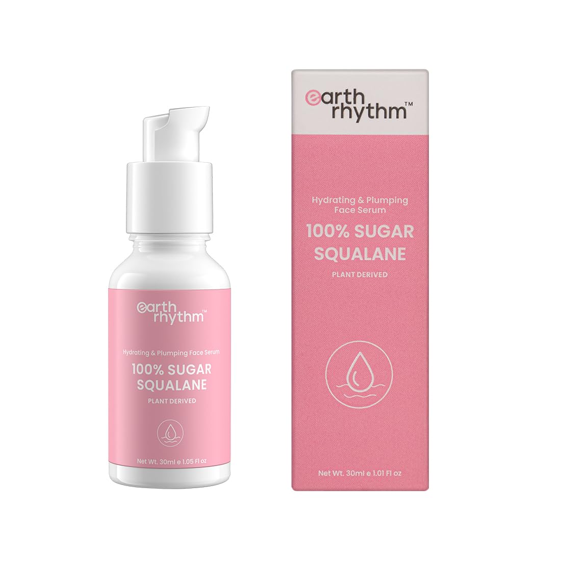 Earth Rhythm Sugar Squalane Face Serum - 30 ML | Lightweight, Non Greasy, Act as Skin Own Oil to Prevent Moisture Loss