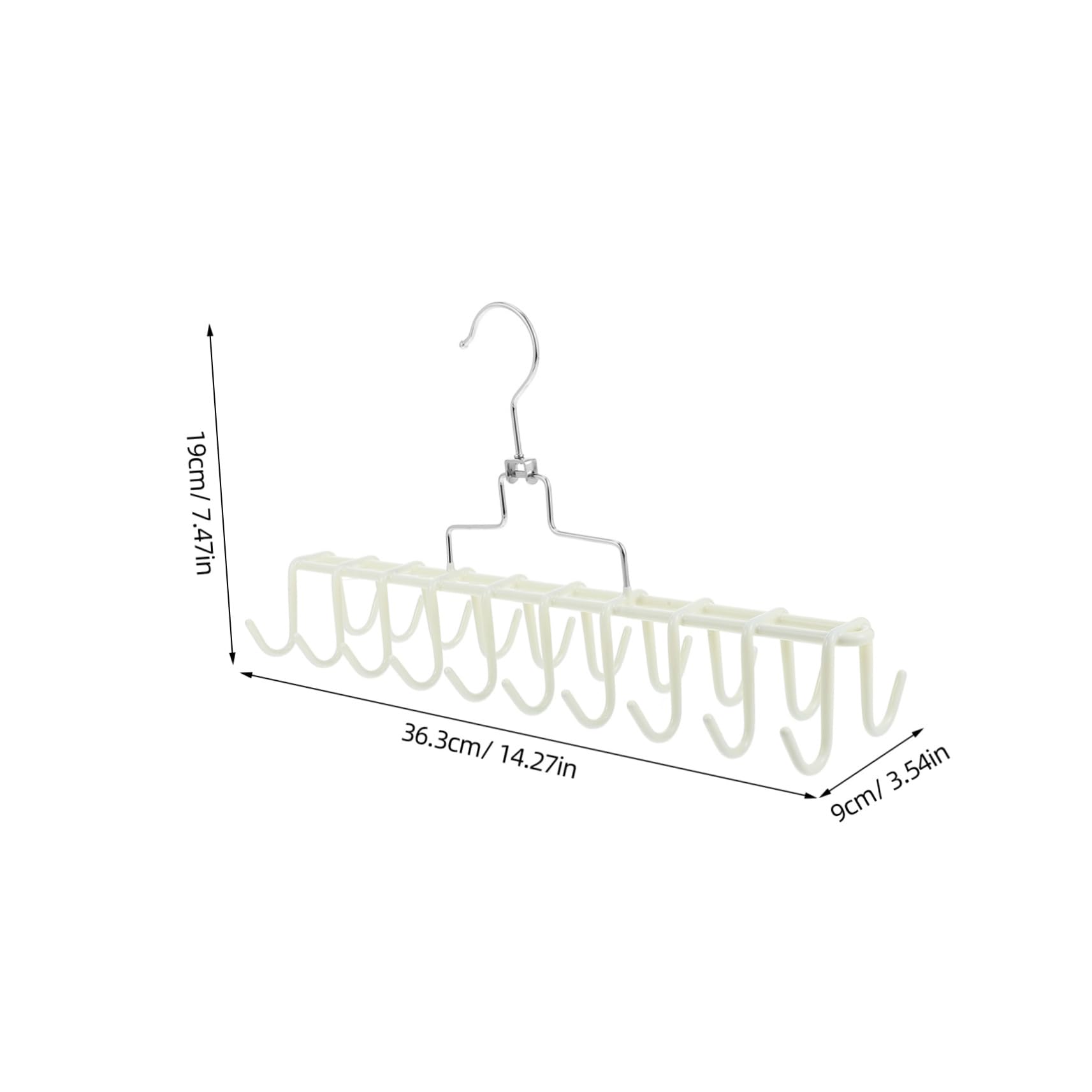 LALADEFIEE Space Saving Non Slip Coat Hook Organizer with Rotatable Hooks for Closet and Bathroom Heavy Duty Tie and Belt Holder for Scarves and Accessories Storage