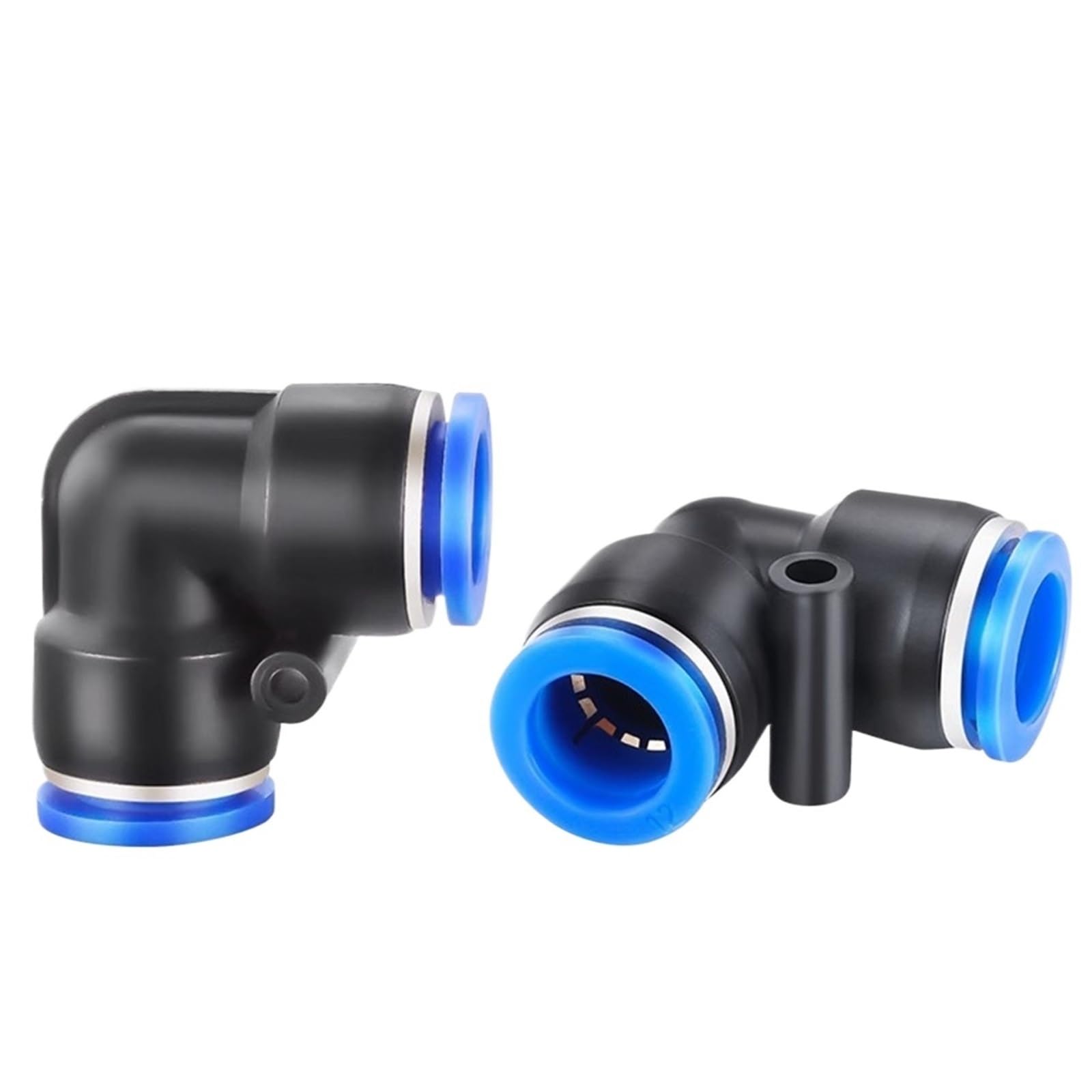20 piezas neumáticas de ajuste rápido PV de 90 grados de plástico de 4 mm, 6 mm, 8 mm, 10 mm, piezas de aire, conector rápido de 2 vías (PV-8,50 piezas)