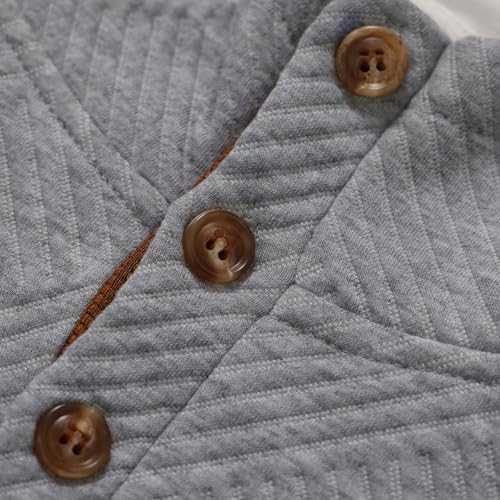 Thatrich Pullover Sweaters for Men Geometric Texture Quarter Button Hooded Sweatshirts Slim Fit Long Sleeve Hoodies Casual3