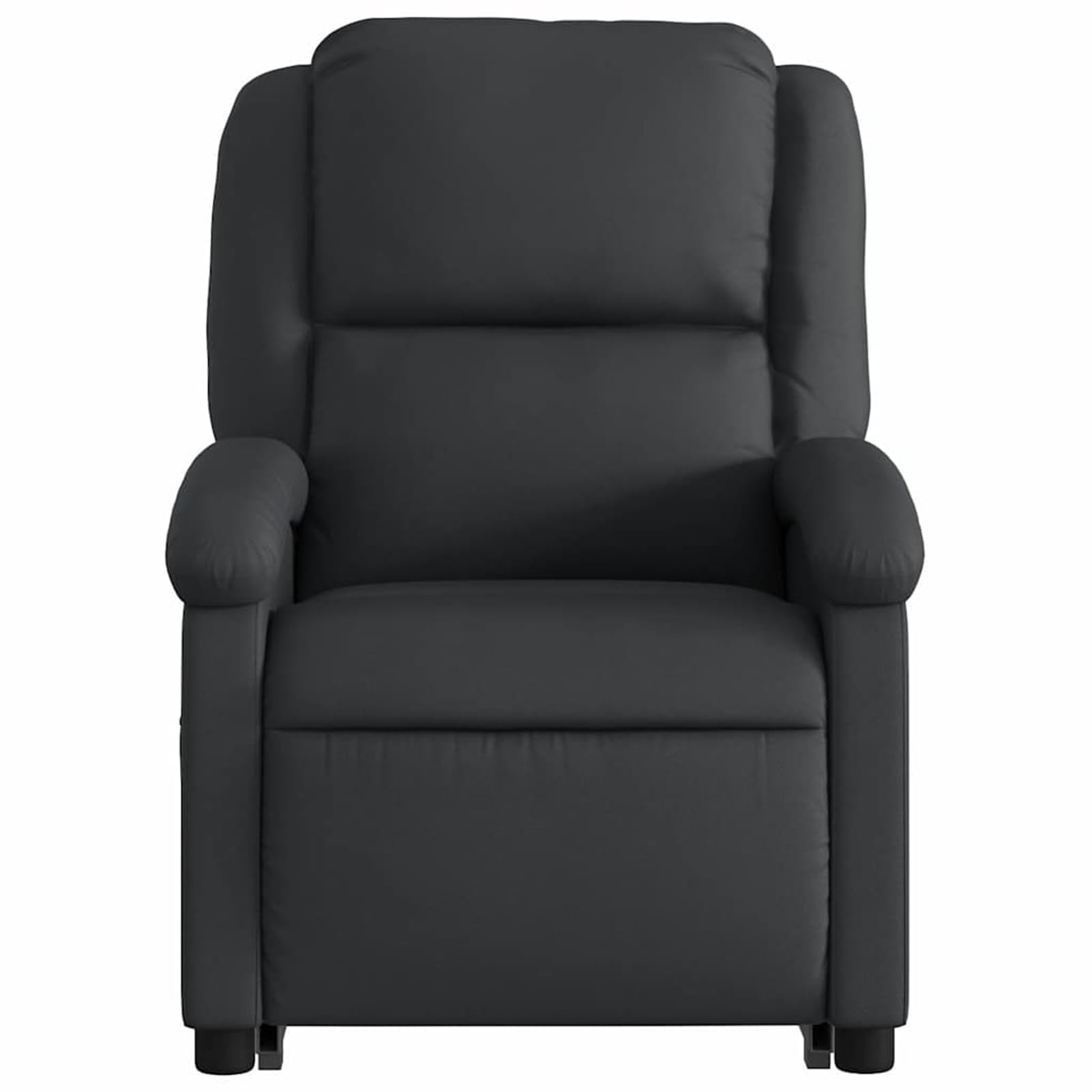 Sillón de masaje con ayuda eléctrica para levantarse | Masaje vibratorio 100% piel de vacuno, negro, 71 x 144,5 x 82 cm (posición tumbada), para personas mayores
