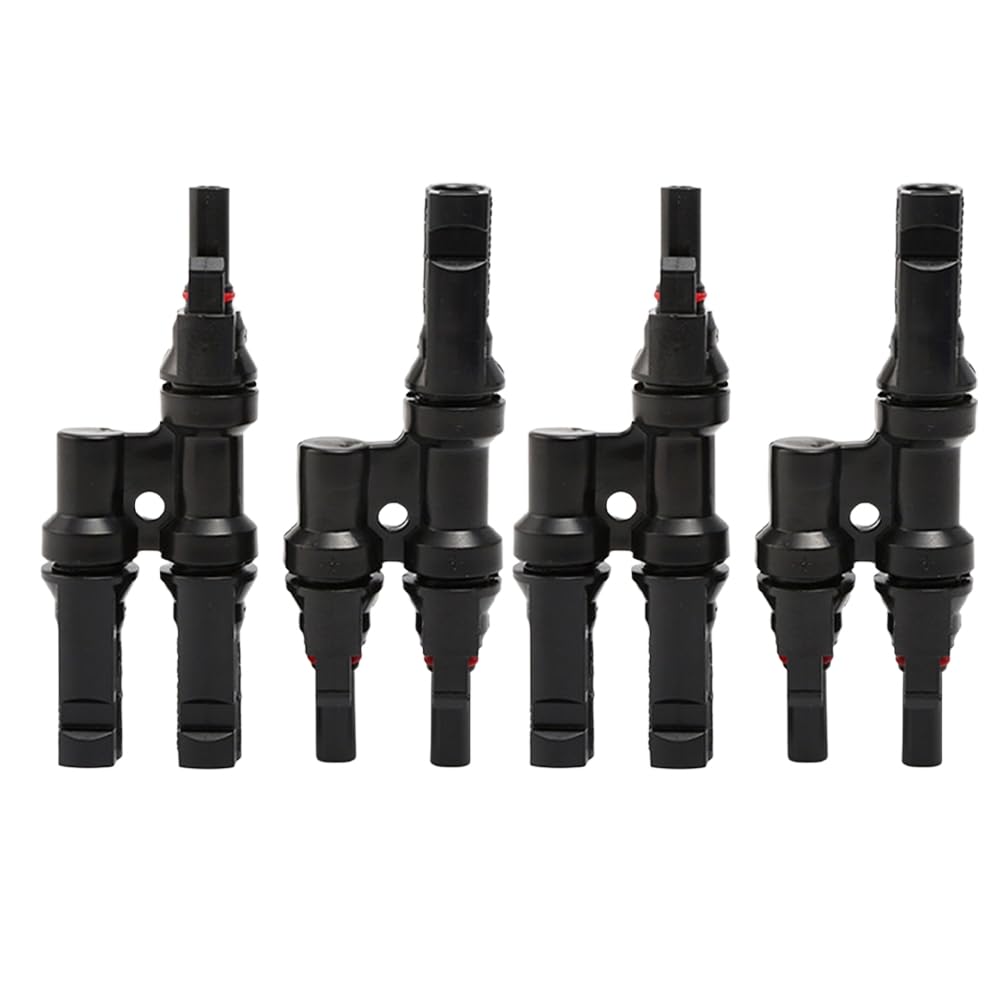 Littimoon Solar Photovoltaic Connector T-Type Three-Way Parallel Series Connector Solar Panel Module Waterproof Plug