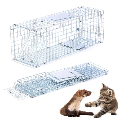 iimono117 猫 捕獲器 安全 踏み板式 【S/M/L/LL】野良猫 迷子猫 アライグマ 害獣 ハクビシン アニマルトラップ 簡単組立 設置 家庭菜園 農業作物 保護 捕獲 日本メーカー 日本語説明書付き (S61×19×21cm)