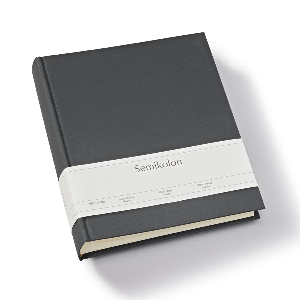 Semikolon 369955 Photo album Classic Medium - 21.6 x 25.5 cm - 80 pages cream, for 160 photos - lava stone grey — image 1