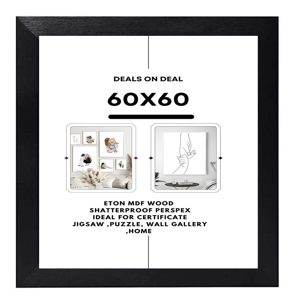DEALS ON DEAL Picture Poster Frames 60 x 60 cm Sturdy Frame Made of Solid Eton Wood with Clear Perspex Front Portrait or Landscape Perfect for Home Décor