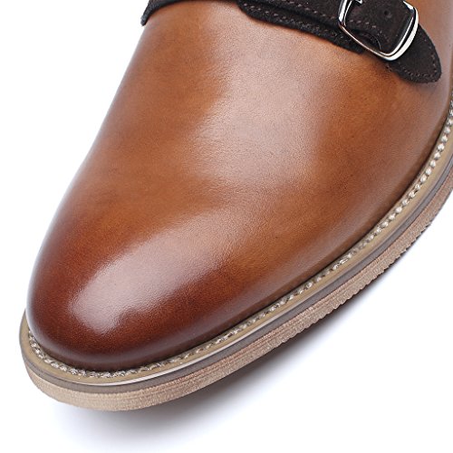 Image of Brown Leather Slip-On Loafers for Men by La Milano