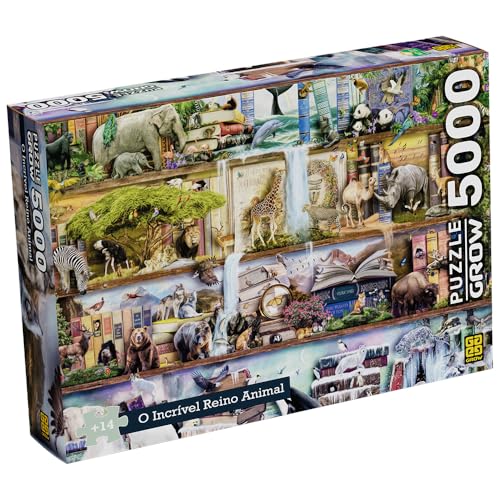 Quebra-Cabeça 5000 Peças - O INCRIVEL REINO ANIMAL - Grow