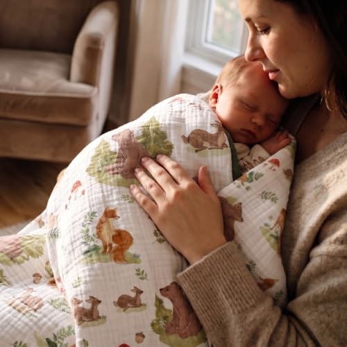 Image of GLLQUEN BABY Muslin Baby Blankets for Boys & Girls, 2-Layer Toddler Blanket