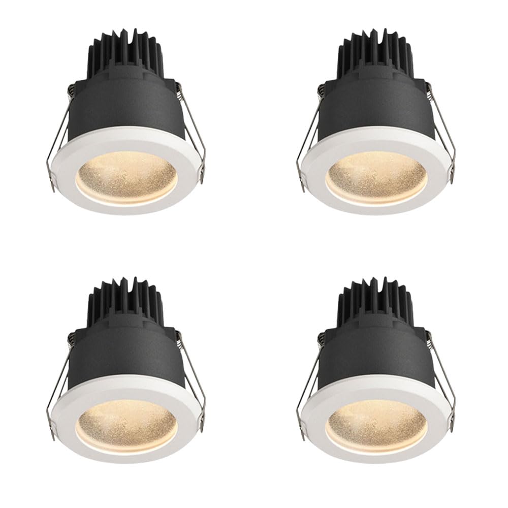 Confezione da 4 luci da Incasso a LED 4CCT, luci da Incasso a soffitto a LED selezionabili 3000K/4000K/6000K, Luce per Doccia Impermeabile IP65, faretto da soffitto per b,15w-6000K