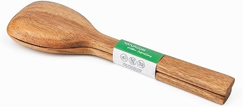 Miniatura 6 de Naturoom Servidores de ensalada de madera de acacia, utensilios de madera de 10 pulgadas para cocinar y cocina, juego de 2