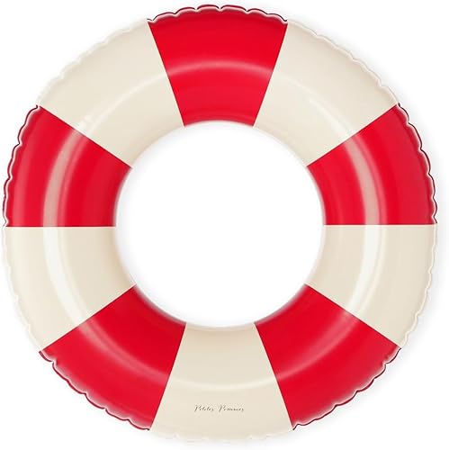 Petites Pommes Flotador para niños pequeños Tubo interior duradero, estampado a mano, diseño clásico a rayas, costuras suaves y cómodas, flotadores
