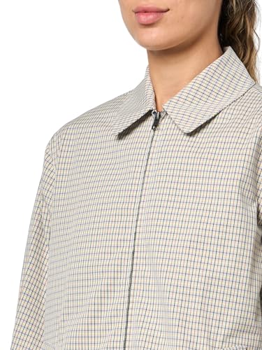 Vince Womens Gardeners Check Oversized Zip Bomber3