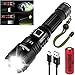 Shadowhawk LED Taschenlampe, Extrem Hell 12000 Lumen USB Aufladbar Taschenlampen, CREE XHP70.2 LED Taktische Taschenlampe, IP67 Wasserdicht 5 Lichtmodi Zoombar für Camping Wandern Notfälle(21700 Akku)