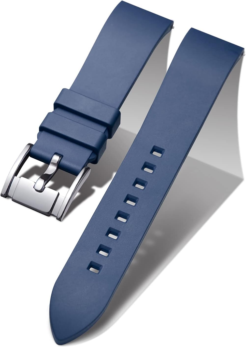 BINLUN FKM Rubber Watch Strap Quick Release Fluororubber Watch Band 19mm 20mm 21mm 22mm 24mm Durable Fluoro Silicone Sport Watchbands Replacement for Men Women Black/Brown/Blue/Red/Green/Orange