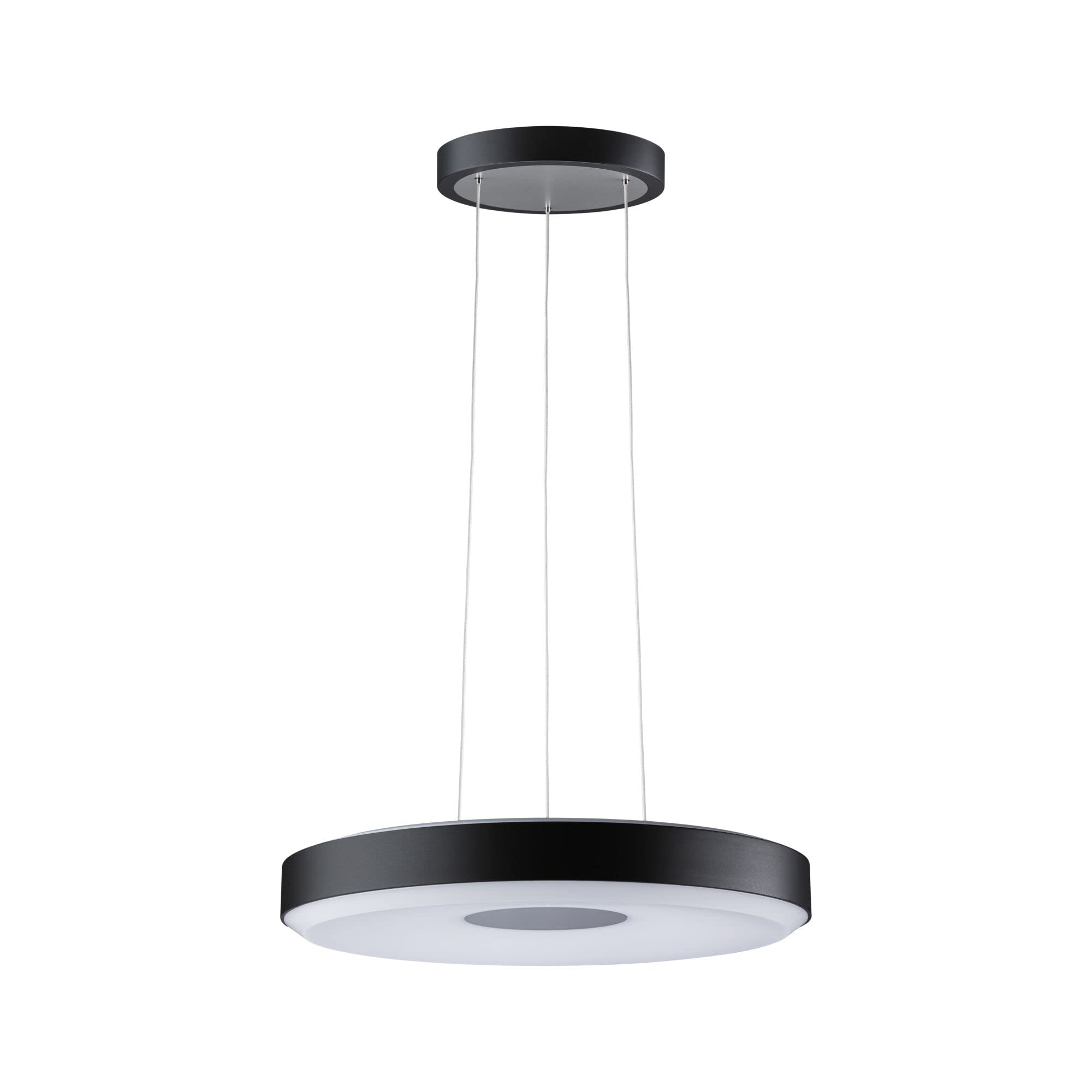 Paulmann 79779 LED Pendelleuchte Smart Home Zigbee Puric Pane 400mm 1.200lm / 700lm 11 / 7W höhenverstellbar dimmbar Schwarz, Grau Kunststoff, Metall 2700 K