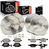 Frankberg 4x Bremsscheiben + 8x Bremsbeläge mit Bremsenschmiermittel Kompatibel mit 147 937 2003-2010 156 932 1997-2005 GT 937 2003-2010 156 Sportwagon 932 1997-2006 Replace# 46776742